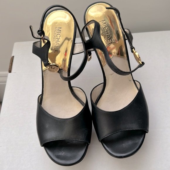 MICHAEL Michael Kors Shoes - Michael Kors 4‎ inch black leather platform heels